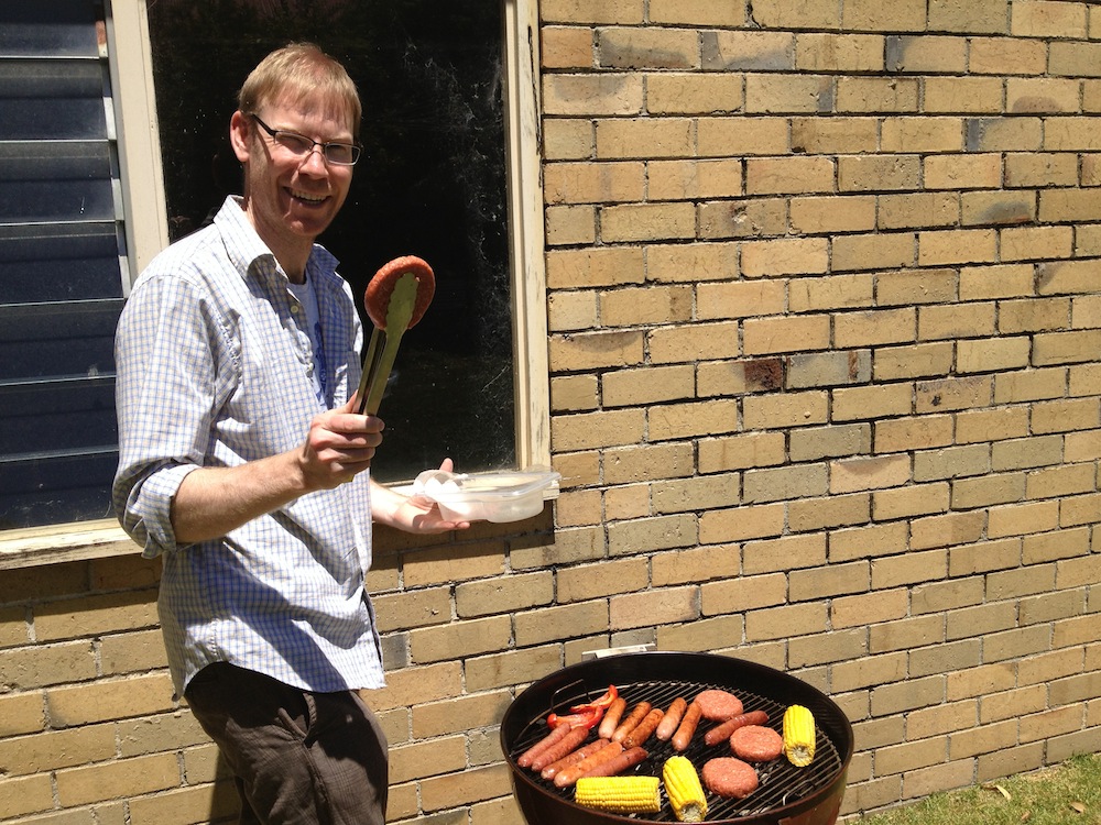 Tim with his new Weber (thanks Gumtree!)